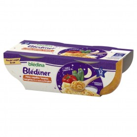 BLEDINA BLEDINER BOLS Pâtes coquilles Tomates et Courgettes touche de gruyère 2x200g dès 12 mois