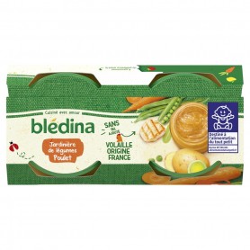 BLEDINA POTS SALES Jardinière de légumes Poulet 2x200g Dès 8 mois