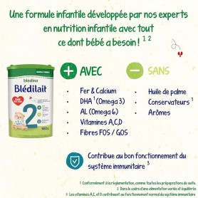 BLEDINA Blédilait Lait poudre 2ème âge 900g de 6 à 12 mois