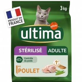 ULTIMA croquettes Chat Stérilisé Adulte Poulet 3kg