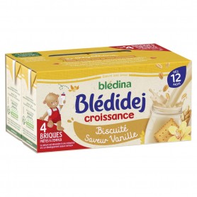 BLEDINA BLEDIDEJ Croissance Biscuité Saveur Vanille 4x250ml Dès 12 Mois