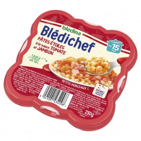 BLEDINA BLEDICHEF Pâtes Etoiles à la Sauce Tomate et Jambon 250g Dès 15 mois