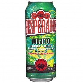 Desperados Mojito - Bière aromatisée à un spiritueux à base d'agave, Menthe, Citron vert - 50cl - 5.9