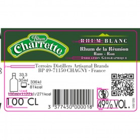 RHUM BLANC CHARRETTE 49 100CL