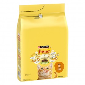 FRISKIES Croquettes pour chat adulte Poulet Légumes - 3KG