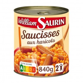 WILLIAM SAURIN - SAUCISSES HARICOTS 4/4 - 840 GRS