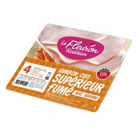 BARQUETTE JAMBON CUIT SUPERIEUR FUME X4 160g LE FLEURON DE LA REUNION