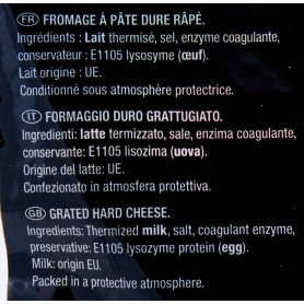 Fromage dur rapé - FROMAGIO - 100g