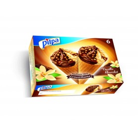 Cônes vanille/chocolat x6 - PILPA - 432g