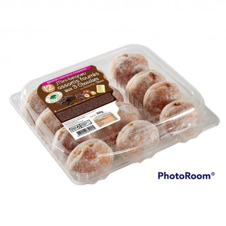 Mini beignets fourrés assortis aux 3 chocolats