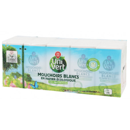 MOUCHOIRS BLANCS ECOLABEL 15X9(1045090)