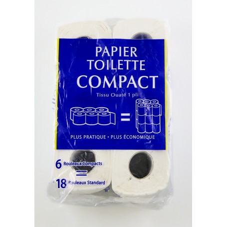 Papier toilette compact 1 pli - x6