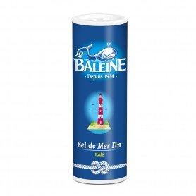 La Baleine Sel de mer fin iodé de Méditerranée salière 250g