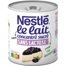 NESTLE Lait Concentré Sucré Sans Lactose à pâtisser boîte 387g