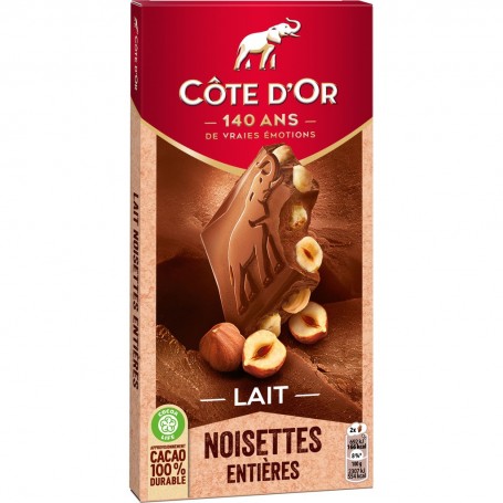 COTE 180G BLOC LAIT NOISETTE