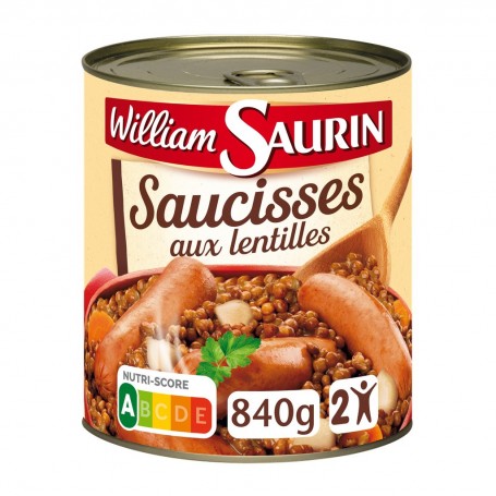 WILLIAM-SAURIN- SAUCISSES LENTILLES 840g