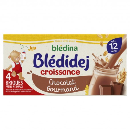 BLEDINA BLEDIDEJ Croissance Chocolat Gourmand 4x250ml Dès 12 mois
