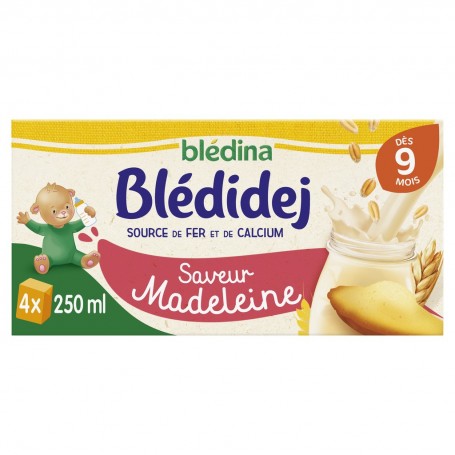BLEDINA BLEDIDEJ Saveur Madeleine 4x250ml Dès 9 Mois