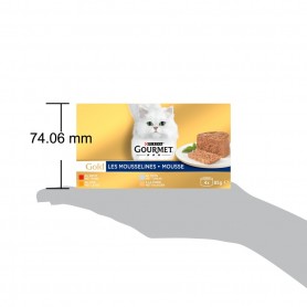 GOURMET GOLD Les Mousselines - 4 x 85 g - Boîtes pour chat adulte