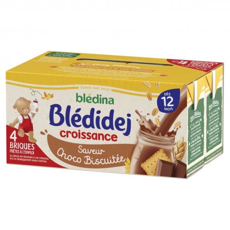 BLEDINA BLEDIDEJ Saveur Choco biscuitée 4X250ml Dès 12 mois 