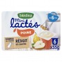 BLEDINA Mini lactés Poire 6x55g Dés 6 mois