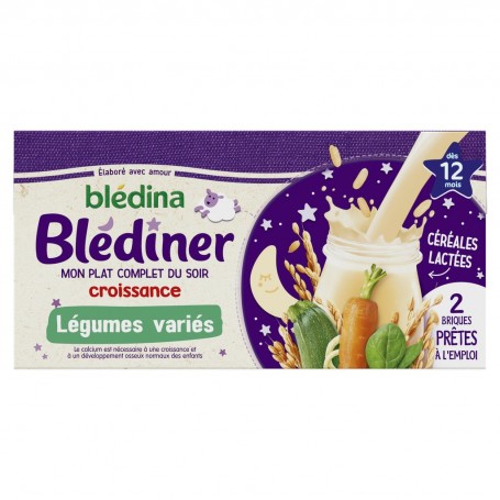 BLEDINA BLEDINER BRIQUES Légumes variés 2x250ml Dès 12 mois