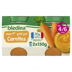 BLEDINA Mon 1er Petit Pot Carottes 2x130g Dès 4/6 mois