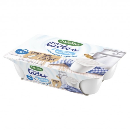 BLEDINA Mini lactés Saveur Nature sans sucre 6x55g Dès 6 mois