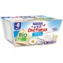 NESTLE P'TIT ONCTUEUX BIO Nature au Sucre de Canne 4x90g