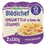 BLEDINA BLEDICHEF Petits Spaghetti Crème de Légumes 2x230g dès 12 mois