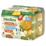 BLEDINA POTS 2 Printanière de Légumes Jambon / 1 Epinard Semoule Merlu / 1 Purée de Panais Dinde 4x200g dès 6 mois