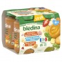 BLEDINA POTS 2 Printanière de Légumes Jambon / 1 Epinard Semoule Merlu / 1 Purée de Panais Dinde 4x200g dès 6 mois