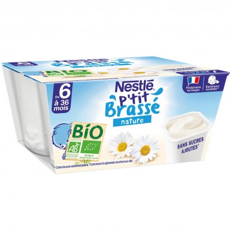 P'TIT BRASSE BIO Nature 4 x 90g - Dès 6 mois