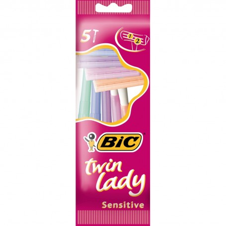 BIC Twin Lady Rasoirs Jetables pour Femme - Pochette de 5