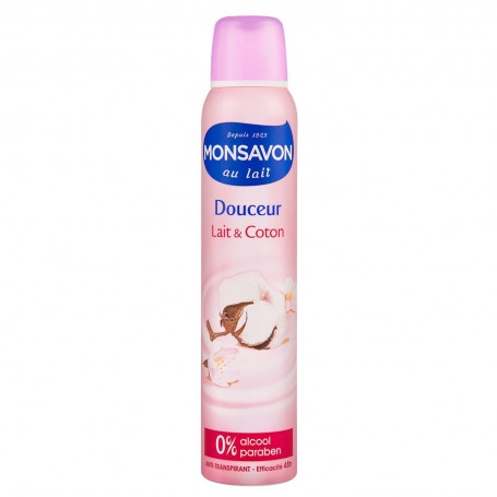 Monsavon Déodorant Anti-transpirant Spray Femme Fleur de Coton 200ml