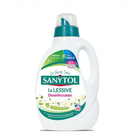 LESSIVE CONCENTREE DESINFECTANTE FLORALE SANYTOL 1.70L 34 LAVAGES
