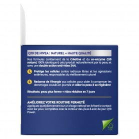 Crème visage Nuit Anti-rides Fermeté Q10 POWER NIVEA le pot de 50ml