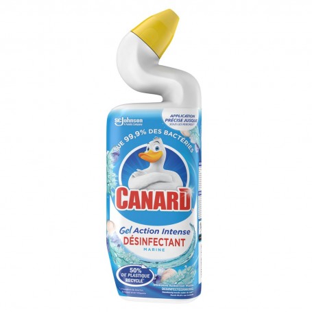 Canard® Gel Action Intense, nettoyant et désinfectant pour toilettes, 750 ml, parfum Marine, tue 99,9 % des bactéries présentes