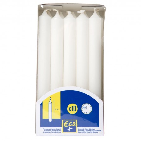 10 bougies blanches
