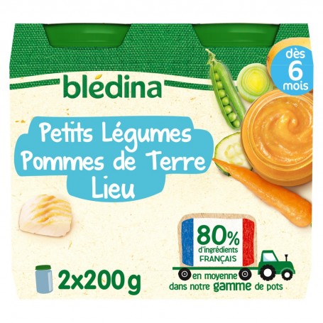 BLEDINA POTS Petits légumes Pommes de terre Lieu 2x200g dès 6 mois