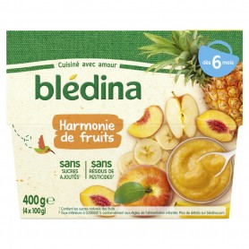BLEDINA COUPELLES FRUITS Harmonie de Fruits 4x100g Dès 6 Mois