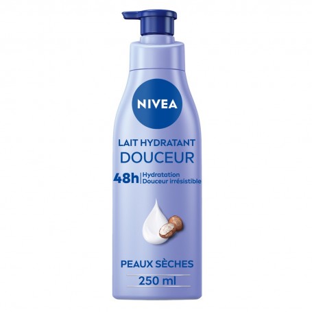 Lait Corps Hydratant Peaux sèches Douceur Beurre Karité NIVEA le flacon de 250ml
