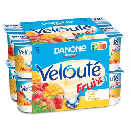 Velouté fruix mangue, fraise, pêche, framboise x12 - DANONE - 1,5kg