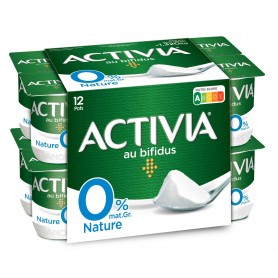 Yaourt nature 0% x12 - ACTIVIA - 1,32kg