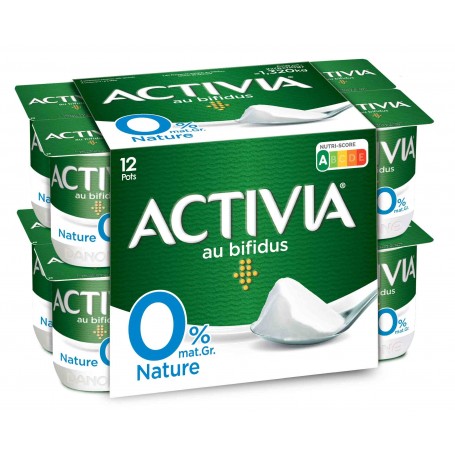 Yaourt nature 0% x12 - ACTIVIA - 1,32kg