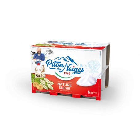 Yaourt nature sucré x12 - PITON DES NEIGES - 1,5kg