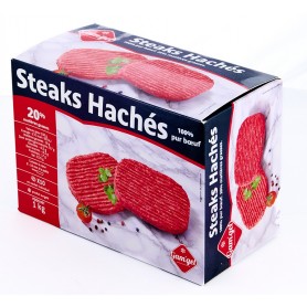 Steaks hachés 100% pur bœuf - GAM'GEL - 1kg