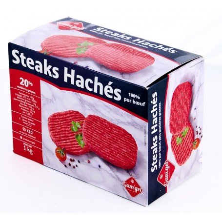 Steaks hachés 100% pur bœuf - GAM'GEL - 1kg