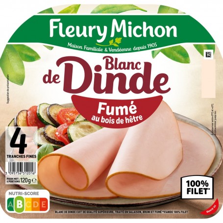 4 tr. Fines de Blanc de DINDE FUME